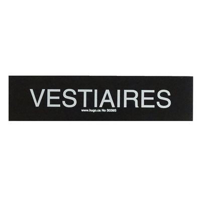 Signe ''Vestiaires'' 5 x 20cm, Noir