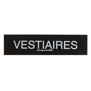 Signe ''Vestiaires'' 5 x 20cm, Noir