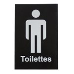 Pictogram Sign "Toilettes" (Men) - Black 6" x 4"