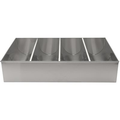Bac a Coutellerie, 4 Compartiments, Acier Inoxydable Bac a Coutellerie, 4 Compartiments, Acier Inoxydable