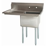 Sink (Single), With Drainboard (Left Side), 18" Bowl Width