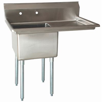 Sink (Single), With Drainboard (Right Side), 18" Bowl Width