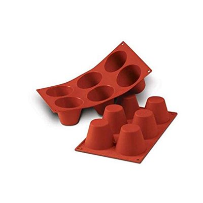 Pastry Mold, Muffin, Large, Silicone, 6 Cups