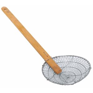 Skimmer, Fine Mesh, Stainless Steel Bamboo Handle, 4" Diameter