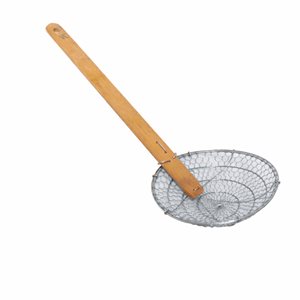 Skimmer, Fine Mesh, Stainless Steel Bamboo Handle, 14" Diameter