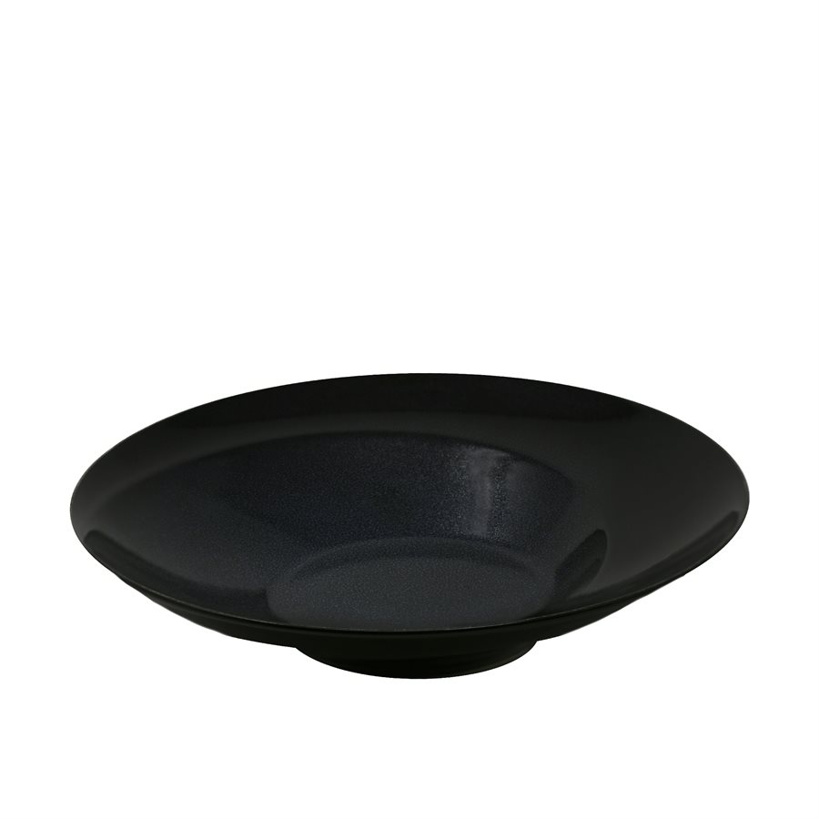 Round Black Moon Spiral Pasta Plate 11.75"