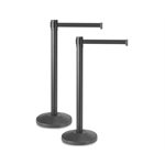 Stanchion Noir, Avec Ceinture Noire Rétractable de 7.5 Pieds Stanchion Noir, Avec Ceinture Noire Rétractable de 7.5 Pieds