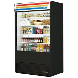 Réfrigérateur A Rideau Ouvert, Noir, 48 X 30.13 X 80.63 Po, "True"
