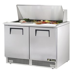 PREPARATION TABLE REFRIGERATED, 2 SOLID DOOR, 18 PANS, 48"x31.5"x45.75"H