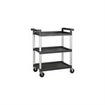 Utility Cart, 3 Shelves, 32 x 16 x 36.75", Black