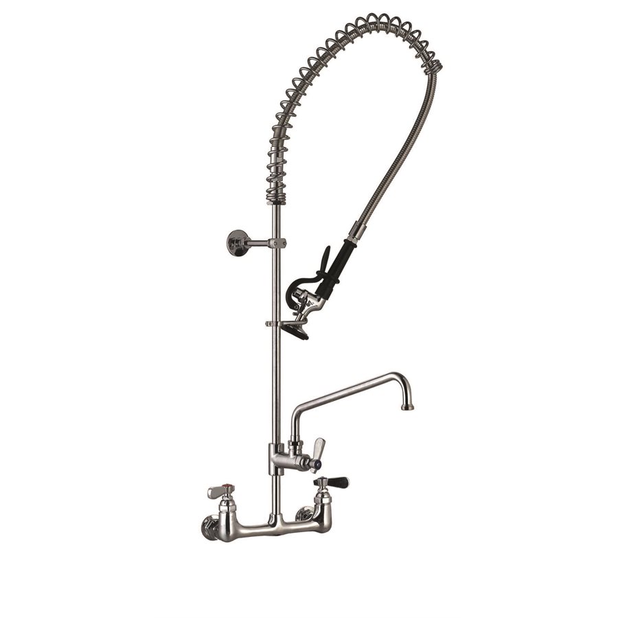 Wall mount pre-rinse unit with 55" hose, 12" swivel spout