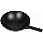 Stir Fry Pan, Carbon Steel Body, No Rivets, 16" Diameter, Black