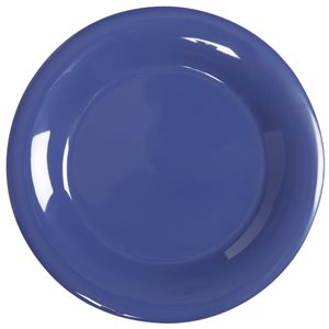 Assiette Ronde, En Mélamine, Bord Étendu, Bleu Paon, 23 CM