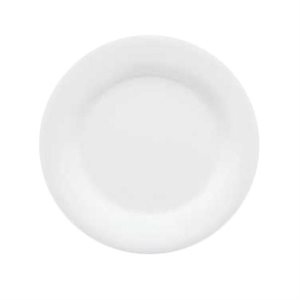 Plate, Round, Wide Rim, 12" Diameter, Melamine, White