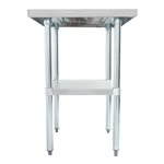 Table de Travail en Acier Inoxydable 430 de Calibre 18, 30po. × 96po. , Tablette et Pattes en Acier Inoxydable