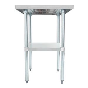 18-Gauge 430 Stainless Steel Work Table 30" × 48" , With Galvanized Undershelf and Legs