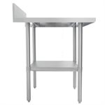 18-Gauge 430 Stainless Steel Work Table 24" × 48" , With Backsplash and Stainless Steel Undershelf and Legs