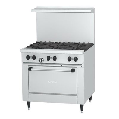 Cuisinière Avec Four Standard, Au Gaz Naturel, 6 Plaques Chauffantes Cuisinière Avec Four Standard, Au Gaz Naturel, 6 Plaques Chauffantes