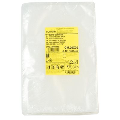 VACCUM SEALING BAGS 8" X 12" CHANNELED (PK OF 100)