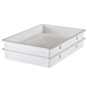 White polypropylene pizza dough proofing box 18" x 26" x 3"