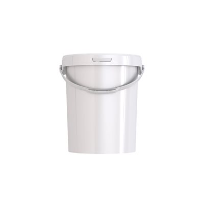 White Pail, Plastic Handle, 21.3 L, 12.8 x 13.1" (32.6 x 33.2 CM)