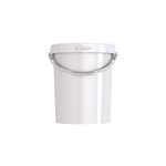 White Pail, Plastic Handle, 21.3 L, 12.8 x 13.1" (32.6 x 33.2 CM)