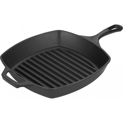 Grill/Pan, Cast Iron, Square, 10.25"