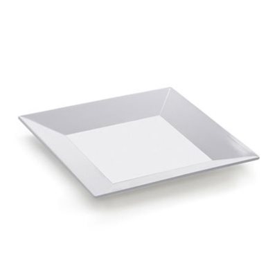 Plate, Square, Melamine, White, 6 x 6" 