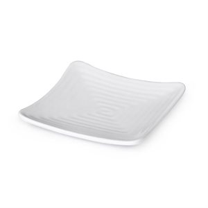 Plate (Ribbed Texture), Square, Melamine, White, 11.75"