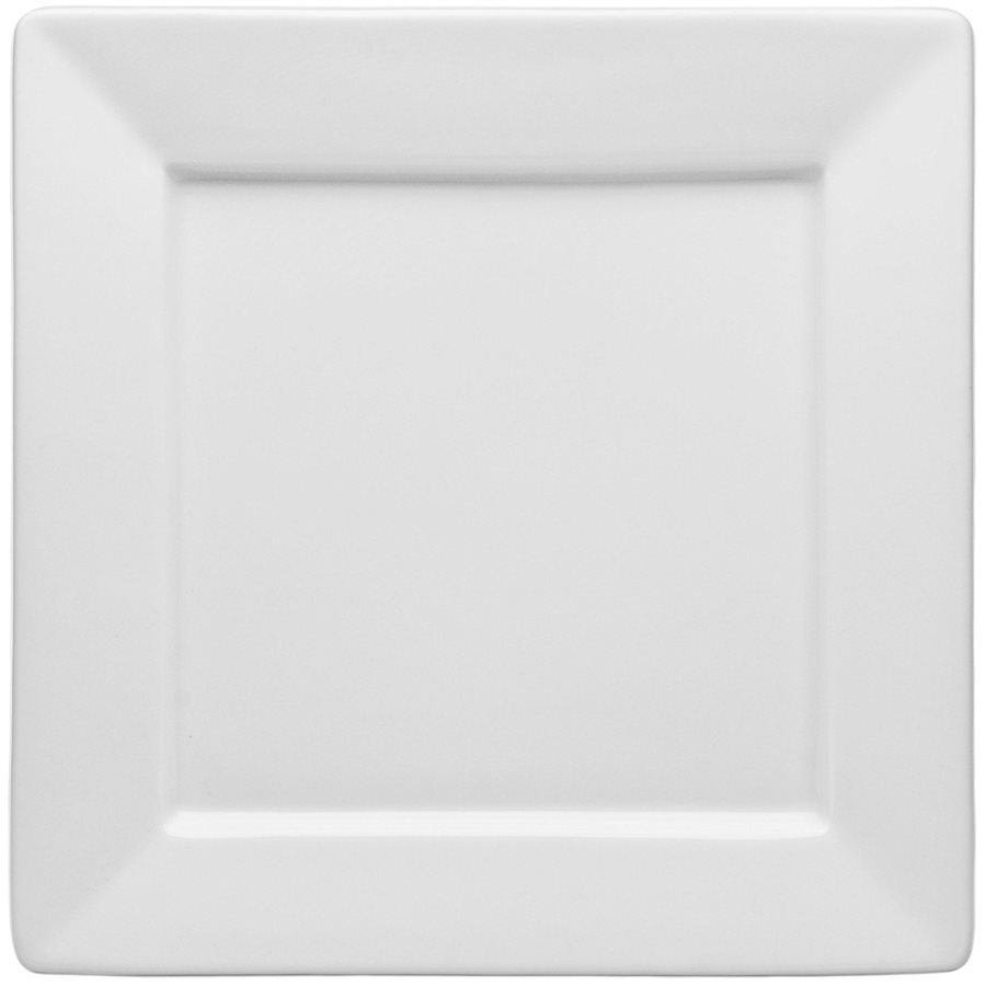 Plate, Square, Ceramic, White, 10"