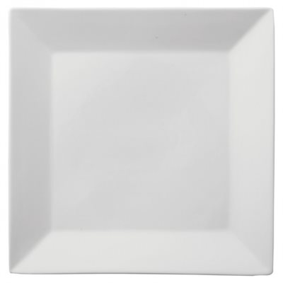 Plate, Square, Ceramic, White, 10.5"