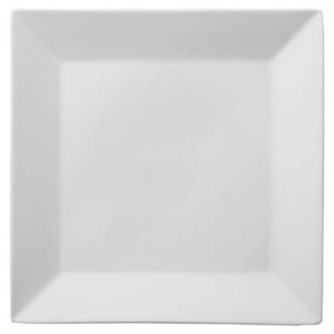 Plate, Square, Ceramic, White, 10.5"