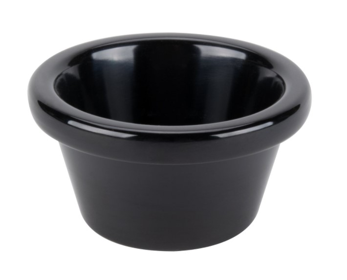 Black melamine ramekin, 3 oz