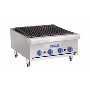 Broiler, Radiant Heated, 4 Burners, 60000 BTU, Natural Gas, 24"