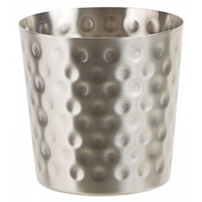 SS French Fry Cup, Hammered, 3 1/4" x 3 1/2"