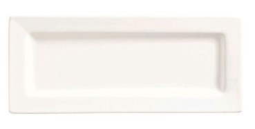 Rectangular Porcelain Plate, 10 1/2" X 4 3/8" 